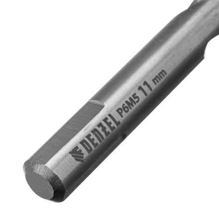 Сверло спиральное по металлу Denzel, 11 x 142мм, Р6М5, Golden Tip, многогранная заточка, 718286 купить в Тобольске