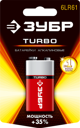 Батарейки TURBO алкалиновые 6LR61(крона) 9 В серия Без серии купить в Тобольске