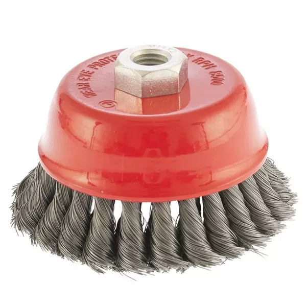Щетка для УШМ 100 мм М14 "чашка" двухрядная крученая проволока 0,8 мм MTX 74687 купить в Тобольске