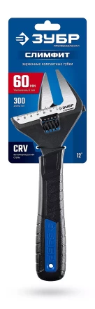 ЗУБР СлимФит, 300 / 60 мм, разводной ключ, ПРОФЕССИОНАЛ (27245-30) купить в Тобольске