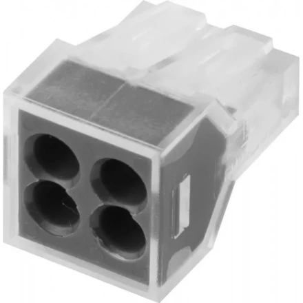 Клемма СВЕТОЗАР соединительная, 4-х проводная, 400В, 24А, 0,75-2,5мм2, 2шт 49170-4 купить в Тобольске