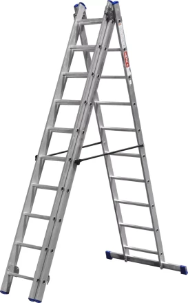Лестница ЗУБР универсальная, трехсекционная со стабилизатором, 10 ступеней 38831-10 купить в Тобольске