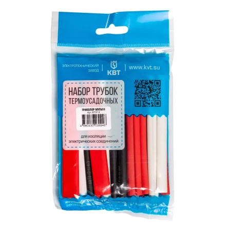 Набор цветных термоусадочных трубок КВТ Триколор Мульти с коэффициентом усадки 2:1 (87313) купить в Тобольске