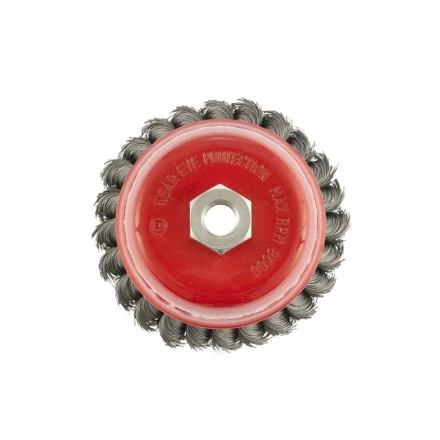 Щетка для УШМ 125 мм М14 &quot;чашка&quot; двухрядная крученая проволока 0,8 мм MTX 74688 купить в Тобольске