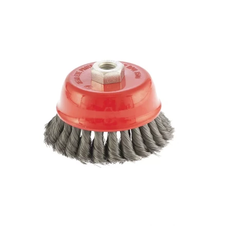 Щетка для УШМ 125 мм М14 &quot;чашка&quot; двухрядная крученая проволока 0,8 мм MTX 74688 купить в Тобольске