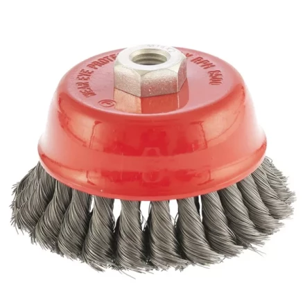 Щетка для УШМ 125 мм М14 &quot;чашка&quot; двухрядная крученая проволока 0,8 мм MTX 74688 купить в Тобольске