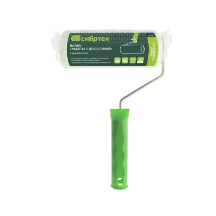 Валик &quot;Работы с древесиной&quot;, 180 мм, ворс 12 мм, D - 48 мм, D ручки - 6 мм, микроволокно Сибртех 80246 купить в Тобольске