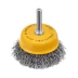 Щетка для дрели, 65 мм, Чашка, со шпилькой , нержавеющая витая проволока Denzel 744613 купить в Тобольске