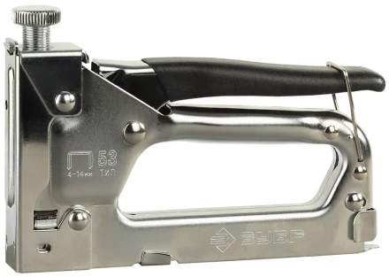 Пистолет ЗУБР скобозабивной металлический пружинный, регулируемый, тип 53, 4-14мм 4-31565 купить в Тобольске