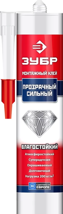 Суперсильный монтажный клей ЗУБР ЭКСПЕРТ 300 мл прозрачный 41332 купить в Тобольске