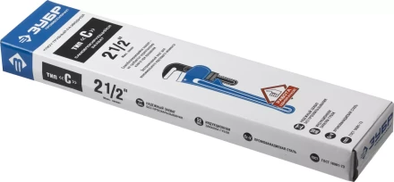 Ключ трубный разводной ЗУБР &quot;ПРОФЕССИОНАЛ&quot;, Сr-V, 450мм / 2,5&quot; 27339-3_z01 купить в Тобольске