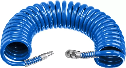 ЗУБР 10 м, 6 х 8 мм, 15 бар, воздушный спиральный шланг с фитингами рапид, Профессионал (6473-10) купить в Тобольске