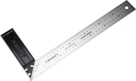 Угольник STAYER &quot;PROFI&quot; столярный, гравированная шкала, нержавеющее полотно 37мм, 350мм 3431-35_z01 купить в Тобольске