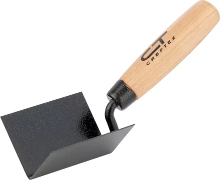 Кельма угловая, 80 х 60 х 60 мм, стальная, для внутренних углов, буковая ручка  СИБРТЕХ 86307 купить в Тобольске