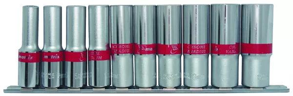 Набор удлиненных торцевых головок 1/4", 6-ти гр., CrV, 10шт., 4-13мм Matrix 13592 купить в Тобольске