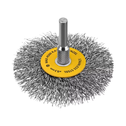 Набор щеток для дрели, 5 Плоских 25-38-50-63-75 мм, шпилька, нерж. вит. проволока Denzel 74495 купить в Тобольске