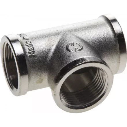 Тройник GENERAL FITTINGS никелированная латунь, г/г/г, 1/2&quot; 51052-1/2 купить в Тобольске