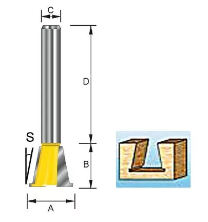 Фреза &quot;ласточкин хвост&quot; с боковыми резцами, Makita D-10861 купить в Тобольске