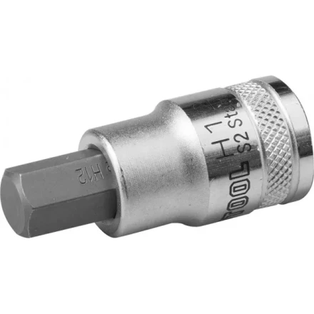 Торцовая бита-головка KRAFTOOL &quot;INDUSTRIE QUALITAT&quot;, материал S2, HEX, сатинированная, 1/2&quot;, H12 27908-12_z01 купить в Тобольске