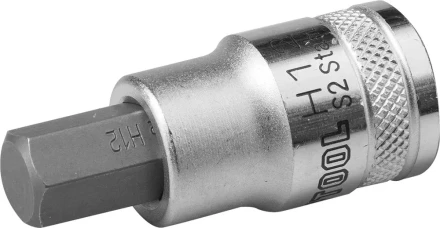 Торцовая бита-головка KRAFTOOL &quot;INDUSTRIE QUALITAT&quot;, материал S2, HEX, сатинированная, 1/2&quot;, H12 27908-12_z01 купить в Тобольске