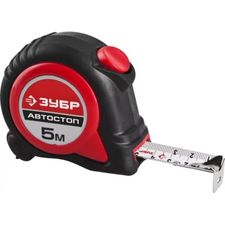 Рулетка ЗУБР &quot;МАСТЕР&quot;, двухкомпонентный корпус, автостоп, 5м/25мм 34052-05-25 купить в Тобольске