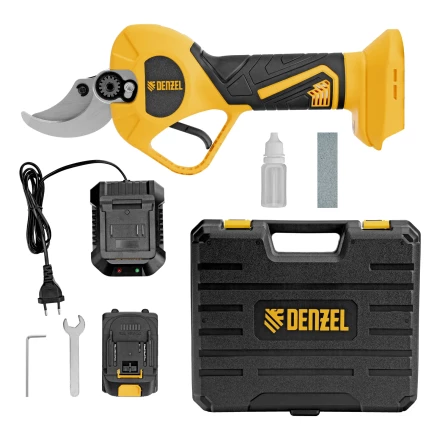 Секатор аккумуляторный, бесщет., CP-40BL, Li-Ion, 20 В, лезвия SK5 // Denzel 59438 купить в Тобольске