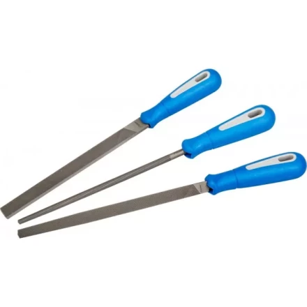 Набор ЗУБР: Напильники &quot;ПРОФЕССИОНАЛ&quot; с двухкомпонентной ручкой, плоский, трехгранный, круглый, №2, 200мм 16550-20-H3 купить в Тобольске