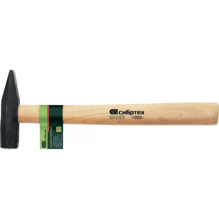 Молоток слесарный 300 г квадратный боек деревянная рукоятка СИБРТЕХ 10214 купить в Тобольске