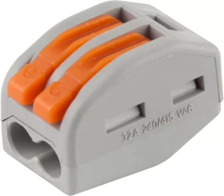 Клемма СВЕТОЗАР соединительная, разъемная, 2-х проводная, 400В, 32А, 0,5-2,5мм2/0,5-4мм2, 2шт 49190-2 купить в Тобольске