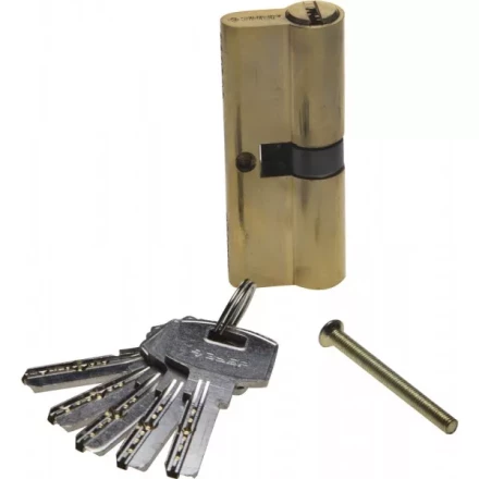 Механизм ЗУБР &quot;ЭКСПЕРТ&quot;цилиндровый, повышенной защищенности, тип &quot;ключ-ключ&quot;, цвет латунь, 6-PIN, 80мм 52105-80-1 купить в Тобольске