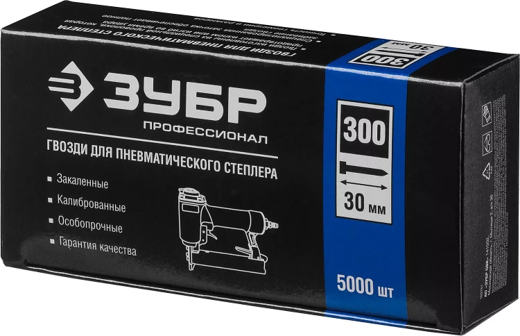 Гвозди тип 300, 30 мм, особотвердые, ЗУБР "ПРОФЕССИОНАЛ" 31830-30, 5000 шт 31830-30 купить в Тобольске