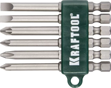 Набор KRAFTOOL Биты хвостовик E 1/4&quot;, Cr-V, 75мм, 6 предметов 26061-H6 купить в Тобольске