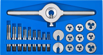 Набор метчиков и плашек малых размеров 31 предмет серия ПРОФЕССИОНАЛ купить в Тобольске