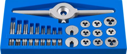 Набор метчиков и плашек малых размеров 31 предмет серия ПРОФЕССИОНАЛ купить в Тобольске