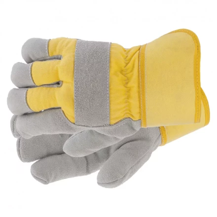Перчатки спилковые комбинированные усиленные утолщенные размер XL Сибртех 67903 купить в Тобольске