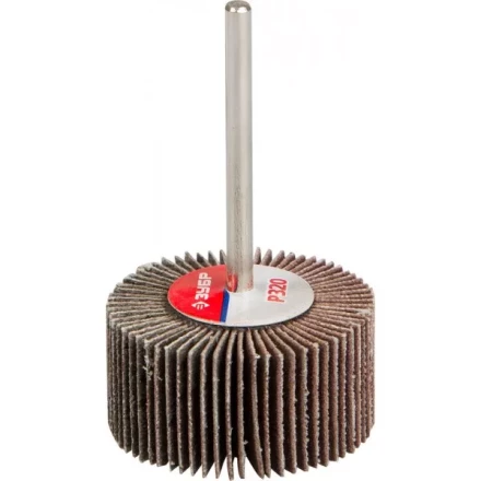 Круг шлифовальный ЗУБР &quot;МАСТЕР&quot; веерный лепестковый, на шпильке, тип КЛО, зерно-электрокорунд нормальный, P320, 15х30мм 36600-320 купить в Тобольске