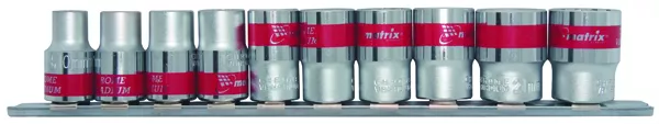 Набор универсальных торцевых головок 1/2", Spline, CrV, 10шт., 10-22мм Matrix 13597 купить в Тобольске