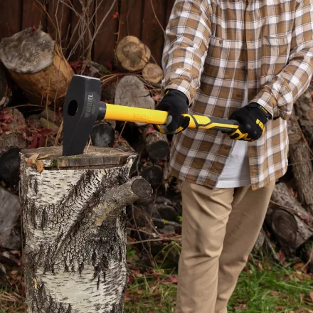 Колун-кувалда 4000 г Denzel 21852, кованая, фибергласовая  рукоятка c TPR покрытием, 880 мм купить в Тобольске