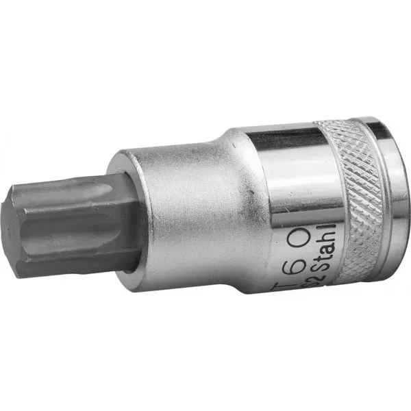 Торцовая бита-головка KRAFTOOL "INDUSTRIE QUALITAT", материал S2, TORX, сатинированная, 1/2", Т60 27905-60_z01 купить в Тобольске