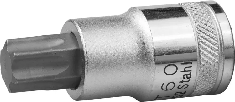Торцовая бита-головка KRAFTOOL "INDUSTRIE QUALITAT", материал S2, TORX, сатинированная, 1/2", Т60 27905-60_z01 купить в Тобольске