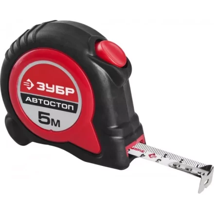 Рулетка ЗУБР &quot;МАСТЕР&quot;, двухкомпонентный корпус, автостоп, 5м/19мм 34052-05-19 купить в Тобольске