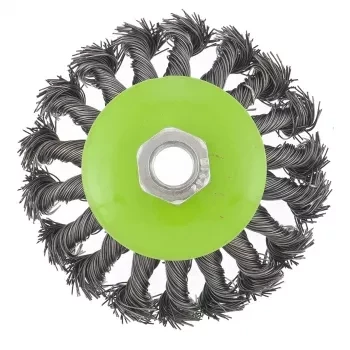 Щетка для УШМ 100 мм М14 &quot;тарелка&quot; крученая металлическая проволока СИБРТЕХ 746097 купить в Тобольске