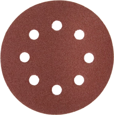 Круг шлифовальный ЗУБР &quot;МАСТЕР&quot; универсальный, из абразивной бумаги на велкро основе, 8 отверстий, Р120, 125мм, 5шт 35562-125-120 купить в Тобольске