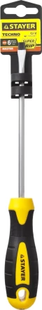 Отвертка STAYER &quot;MASTER&quot; &quot;ТECHNO&quot;, двухкомпонентная рукоятка, магнитный наконечник, Cr-V, SL6,0x150мм 2507-06-15_z02 купить в Тобольске