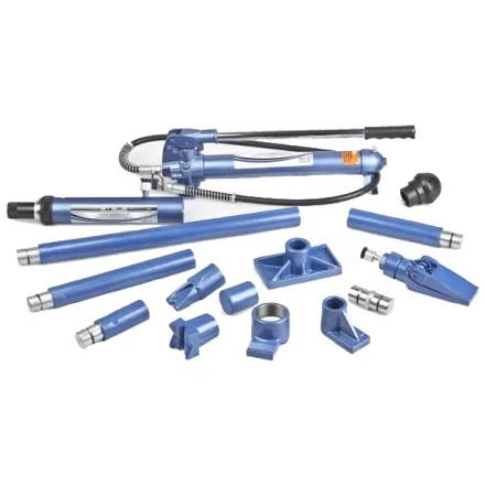 Растяжка гидравлическая 10 т 16 предметов 7 сменных насадок в пластиковом кейсе на колесах Stels артикул 51356 купить в Тобольске