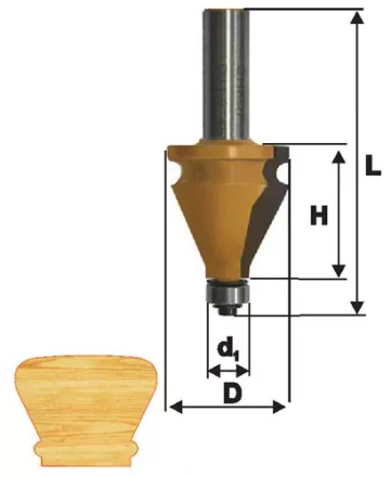 Фреза кромочная фигурная Ф35Х381 мм хвостовик 12 мм 46415 купить в Тобольске