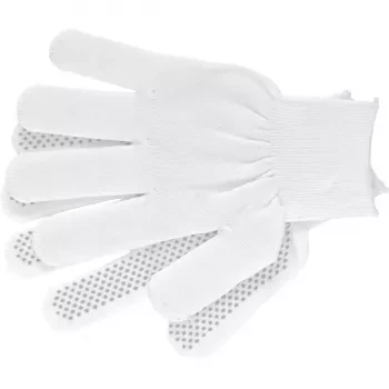 Перчатки нейлон ПВХ точка 13 класс белые L 67825 купить в Тобольске