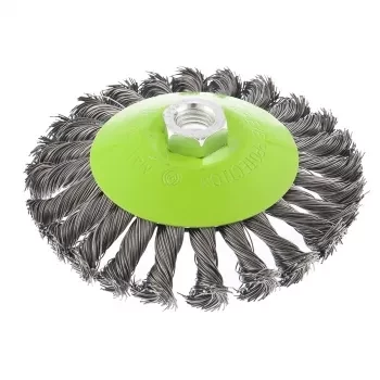 Щетка для УШМ 125 мм М14 "тарелка" крученая металлическая проволока СИБРТЕХ 746117 купить в Тобольске