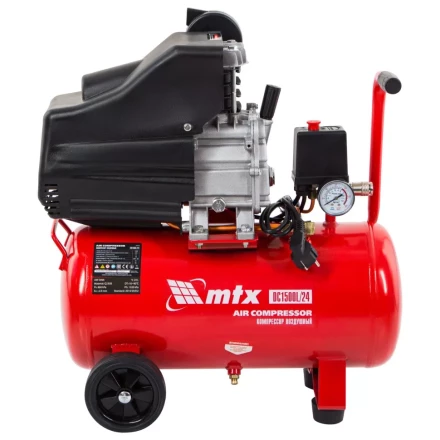 Компрессор воздушный MTX 58003, DC1500L/24, 1,5 кВт, 24 л, 210 л/мин купить в Тобольске