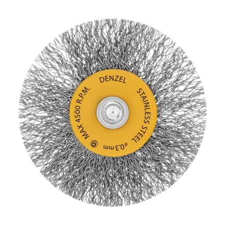 Щетка для дрели, 60 мм, Плоская, со шпилькой, нержавеющая витая проволока Denzel 744463 купить в Тобольске